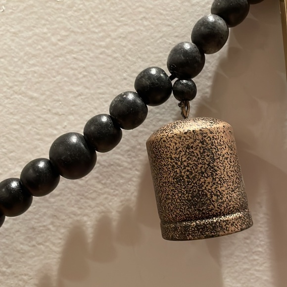 NWT Bee & Willow black bead garland with copper bells 72” length - Picture 3 of 4